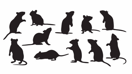 Rat Silhouette vector set