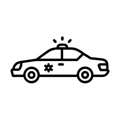 Police Car Icon for Law Enforcement and Security Themes