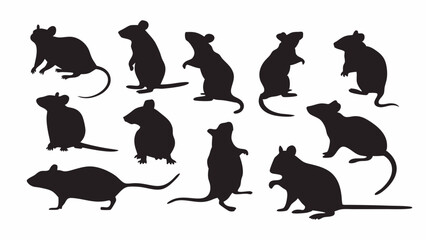 Rat Silhouette vector set