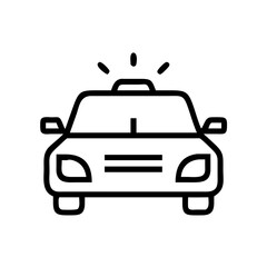 Police Car Icon for Law Enforcement and Security Themes