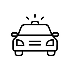 Police Car Icon for Law Enforcement and Security Themes