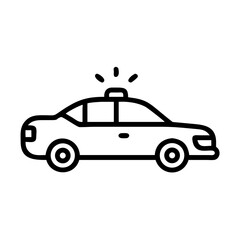 Police Car Icon for Law Enforcement and Security Themes