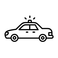 Police Car Icon for Law Enforcement and Security Themes