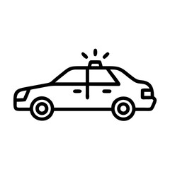 Police Car Icon for Law Enforcement and Security Themes