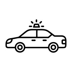 Police Car Icon for Law Enforcement and Security Themes
