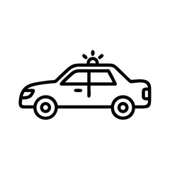 Police Car Icon for Law Enforcement and Security Themes