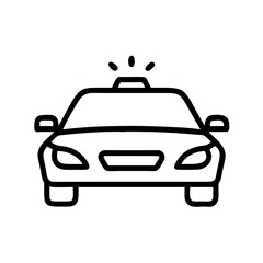 Police Car Icon for Law Enforcement and Security Themes