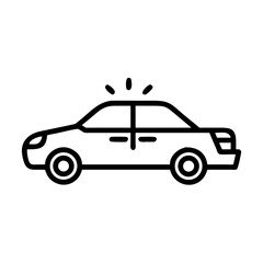 Police Car Icon for Law Enforcement and Security Themes