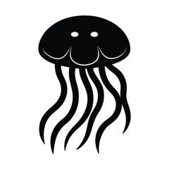 jellyfish top down face vector art silhouette