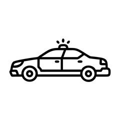 Police Car Icon for Law Enforcement and Security Themes