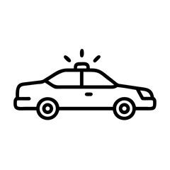 Police Car Icon for Law Enforcement and Security Themes