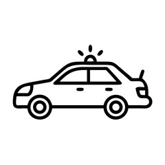 Police Car Icon for Law Enforcement and Security Themes