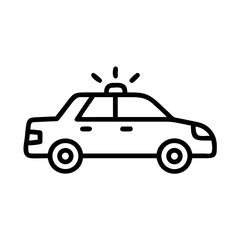 Police Car Icon for Law Enforcement and Security Themes
