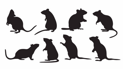 Rat Silhouette vector set