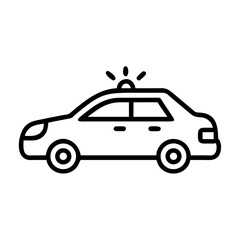 Police Car Icon for Law Enforcement and Security Themes