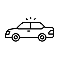 Police Car Icon for Law Enforcement and Security Themes