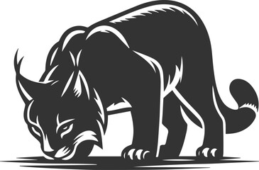 Silhouette of a lynx animal vector