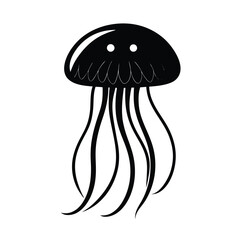 jellyfish top down face vector art silhouette