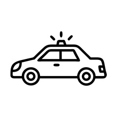 Police Car Icon for Law Enforcement and Security Themes