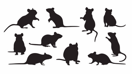 Rat Silhouette vector set