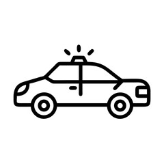 Police Car Icon for Law Enforcement and Security Themes