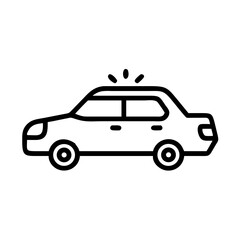 Police Car Icon for Law Enforcement and Security Themes
