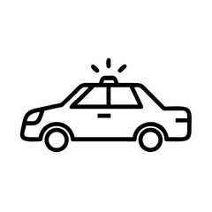 Fototapeta premium Police Car Icon for Law Enforcement and Security Themes
