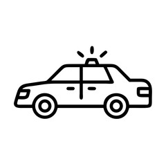 Police Car Icon for Law Enforcement and Security Themes