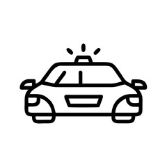 Obraz premium Police Car Icon for Law Enforcement and Security Themes