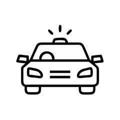 Police Car Icon for Law Enforcement and Security Themes