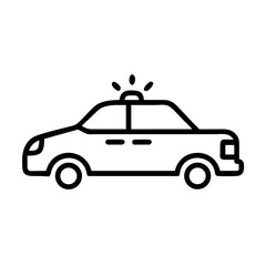 Police Car Icon for Law Enforcement and Security Themes