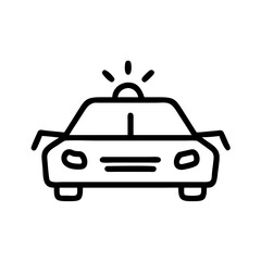 Police Car Icon for Law Enforcement and Security Themes