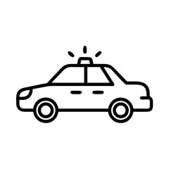 Fototapeta premium Police Car Icon for Law Enforcement and Security Themes
