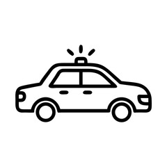 Police Car Icon for Law Enforcement and Security Themes