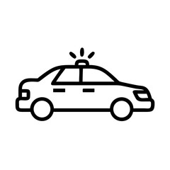 Police Car Icon for Law Enforcement and Security Themes