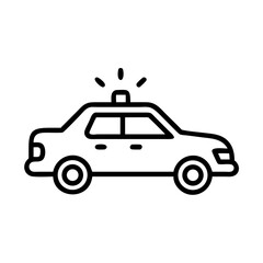 Police Car Icon for Law Enforcement and Security Themes