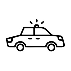 Police Car Icon for Law Enforcement and Security Themes