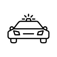 Police Car Icon for Law Enforcement and Security Themes