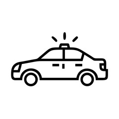 Police Car Icon for Law Enforcement and Security Themes