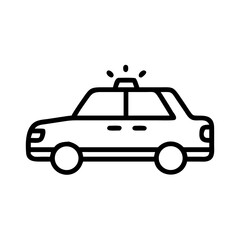 Police Car Icon for Law Enforcement and Security Themes