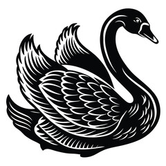 Obraz premium Adobe IllustrIllustration of five black swans in different positionsator Artwork