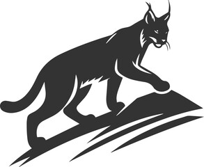 Silhouette of a lynx animal vector