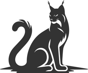 Silhouette of a lynx animal vector