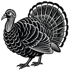 Adobe Illustrator ArtwBlack Turkey on Black Background with 'Turkey' Text | Printable Graphic Designork