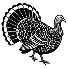 Adobe Illustrator ArtwBlack Turkey on Black Background with 'Turkey' Text | Printable Graphic Designork