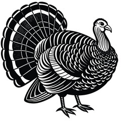 Adobe Illustrator ArtwBlack Turkey on Black Background with 'Turkey' Text | Printable Graphic Designork