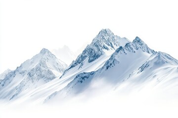 Obraz premium snow mountains landscape isolated on white background