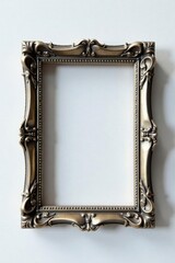 Antique-Style Ornate Picture Frame on White Background Perfect for Mockups and Design Projects