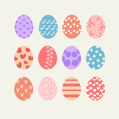 Bright Easter eggs arranged in a grid for a festive spring celebration — Easter.