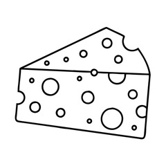 A Delicious Wedge of Swiss Cheese with Many Holes a Cartoon Drawing of Dairy Product